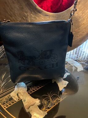 Coach Pebbled Leather Crossbody in Teal-Blue